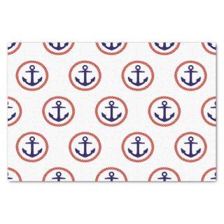 Circled Anchors Nautical Pattern Tissue Paper