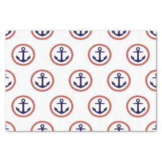 Circled Anchors Nautical Pattern Tissue Paper