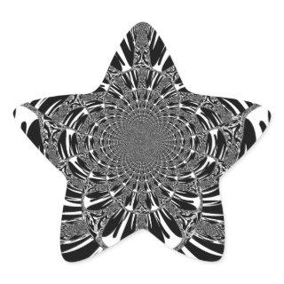 Circular Zebra Kaleidoscope Art Print Star Sticker