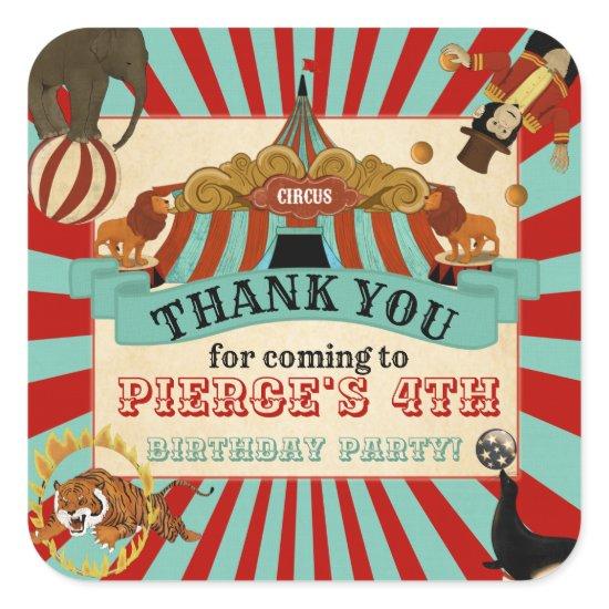 Circus Birthday Party Thank You Favor Tag