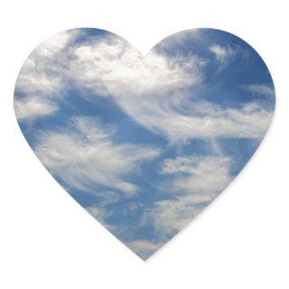 Cirrus Clouds like Angels flying Heart Sticker