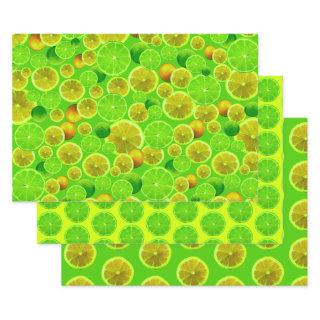 Citrus Fruit, Lemon & Lime Patterned  Sheets