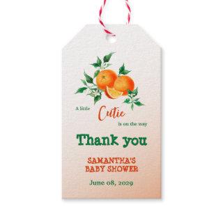 Citrus Little Cutie Botanical Orange Baby Shower Gift Tags
