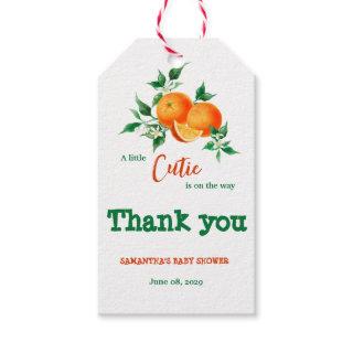 Citrus Little Cutie Greenery Orange Baby Shower Gift Tags