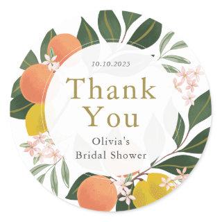 Citrus Main Squeeze Thank You Classic Round Sticker
