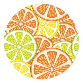 Citrus Pattern 2 Classic Round Sticker