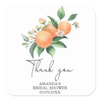 Citrus - Wedding Thank You Square Sticker
