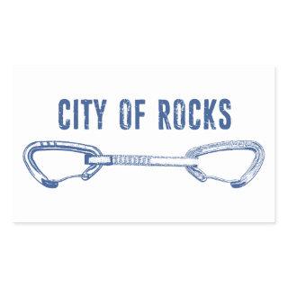 City Of Rocks Idaho Rock Climbing Quickdraw Rectangular Sticker