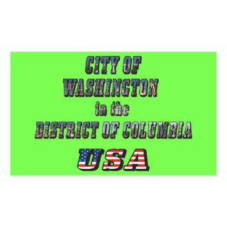 City of Washington in the District of Columbia USA Rectangular Sticker