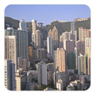 Cityscape of Hong Kong, China Square Sticker