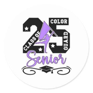 Cl Of 2025 Color Guard Senior 2025 Senior Color Gu Classic Round Sticker