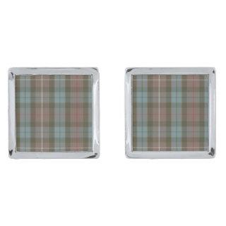 Clan Fraser Ancient Hunting Tartan Silver Cufflinks