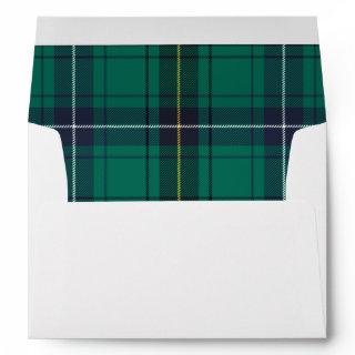 Clan Henderson Plaid Green Black Christmas Tartan Envelope