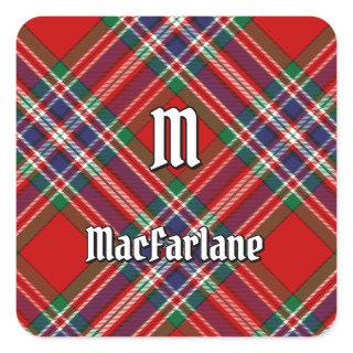 Clan MacFarlane Red Tartan Square Sticker