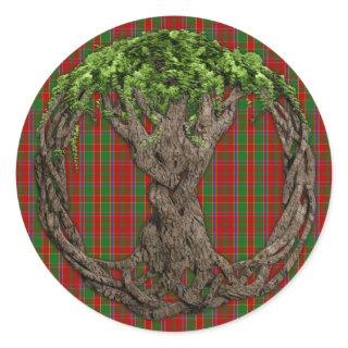 Clan Munro Tartan And Celtic Tree Of Life Classic Round Sticker