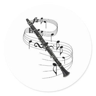 Clarinet Classic Round Sticker