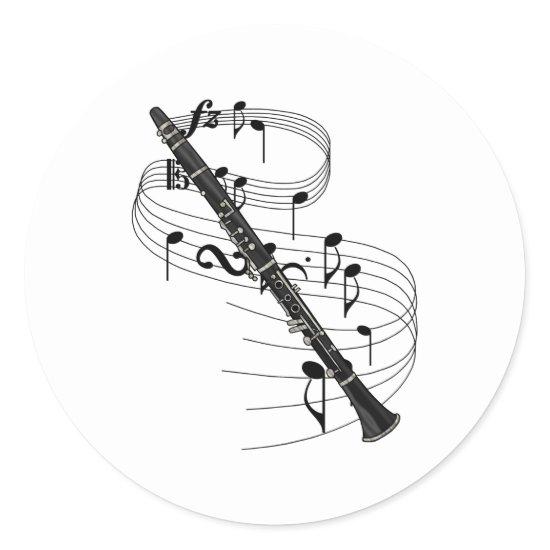 Clarinet Classic Round Sticker