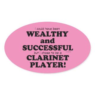 Clarinet Wealthy & Successful Oval Sticker