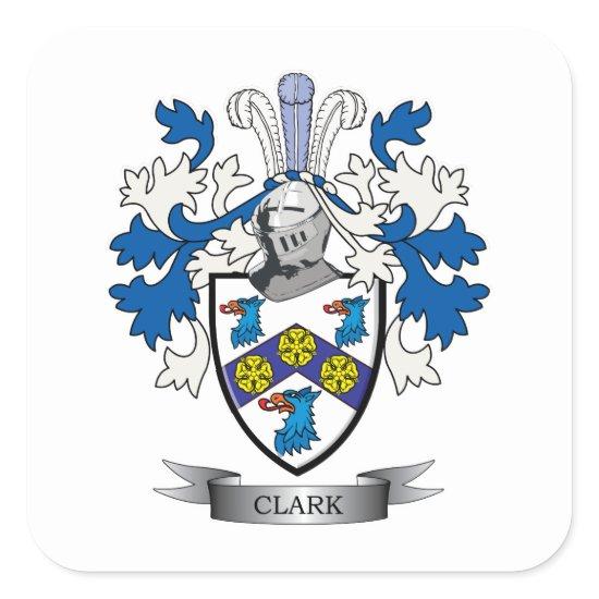 Clark Coat of Arms Square Sticker