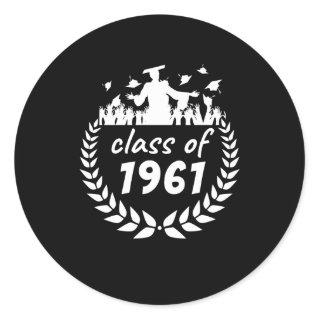 class of 1961 graduation or reunion design by year classic round sticker