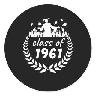 class of 1961 graduation or reunion design by year classic round sticker