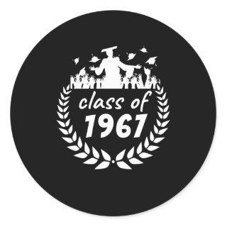 class of 1967 graduation or reunion design by year classic round sticker
