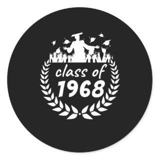 class of 1968 graduation or reunion design by year classic round sticker