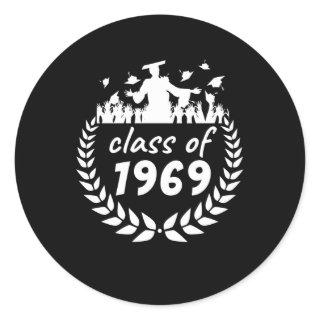 class of 1969 graduation or reunion design by year classic round sticker