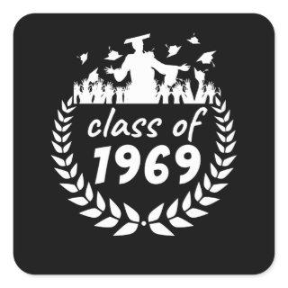 class of 1969 graduation or reunion design by year square sticker