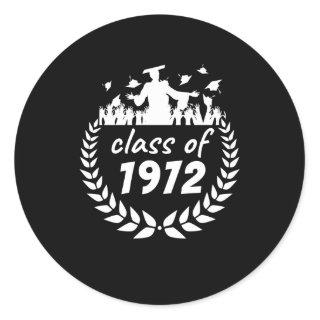 class of 1972 graduation or reunion design by year classic round sticker