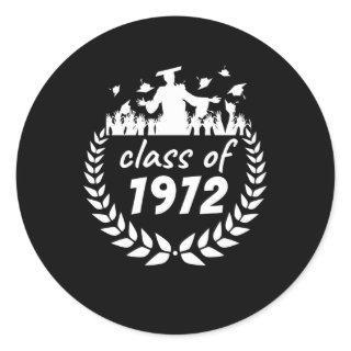 class of 1972 graduation or reunion design by year classic round sticker