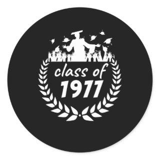 class of 1977 graduation or reunion design by year classic round sticker