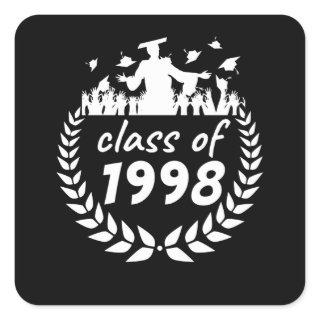 class of 1998 graduation or reunion design by square sticker