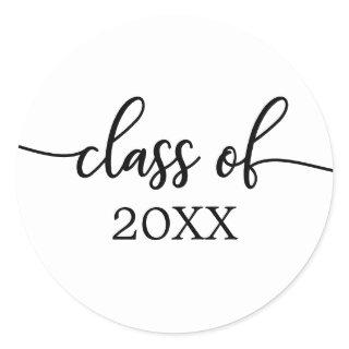 Class of 2021 Simple Chic Calligraphy Classic Round Sticker