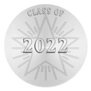 Class of 2022 Graduation Day by Janz Silver Star Classic Round Sticker