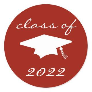 Class Of 2022 Label (Maroon Graduation Cap)