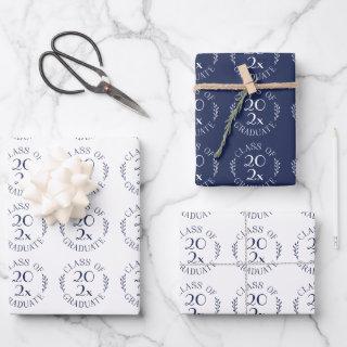 Class of 2023 Graduate Navy Blue White Typography  Sheets