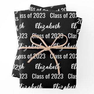 Class of 2023 Graduate's Name Black and White  Sheets