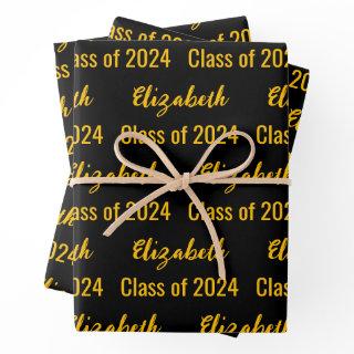 Class of 2024 Black and Gold Graduate's Name  Sheets
