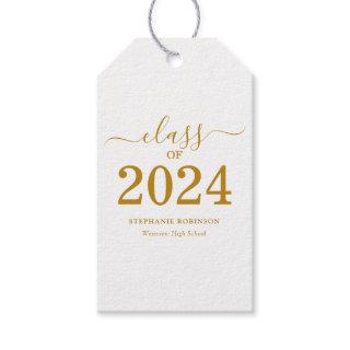 Class of 2024 Gold Script Graduation  Gift Tags