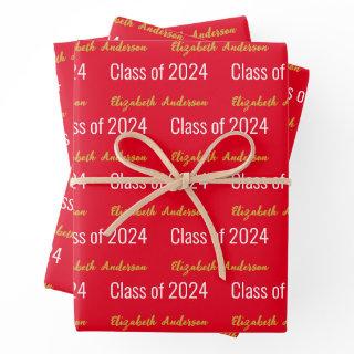 Class of 2024 Grads Full Name Red White Gold  Sheets