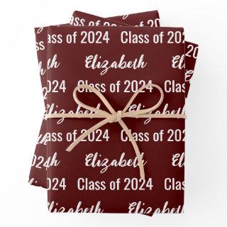 Class of 2024 Maroon and White Graduate's Name  Sheets