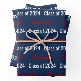 Class of 2024 Red White and Blue Graduate's Name  Sheets