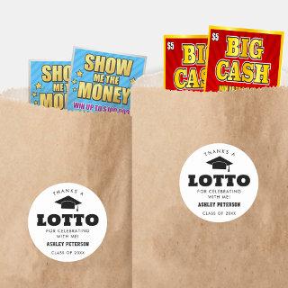 Class of 2024 Thanks a Lotto Ticket Favors Classic Round Sticker