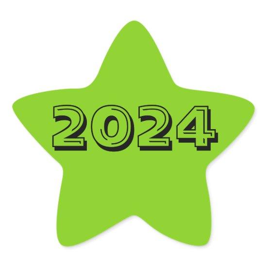 Class of 2024 Yellow Green Star Sticker by Janz