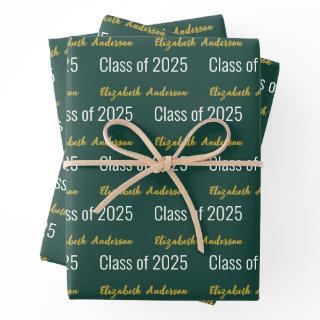 Class of 2025 Grads Full Name Deep Green White   Sheets