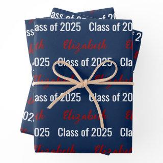 Class of 2025 Red White and Blue Graduate's Name  Sheets