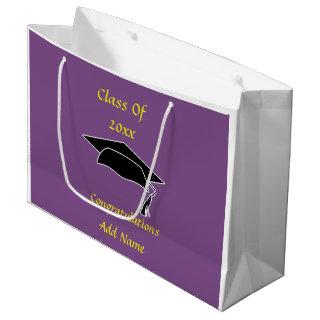 Class of 20xx Custom Purple Gold Gift Bag