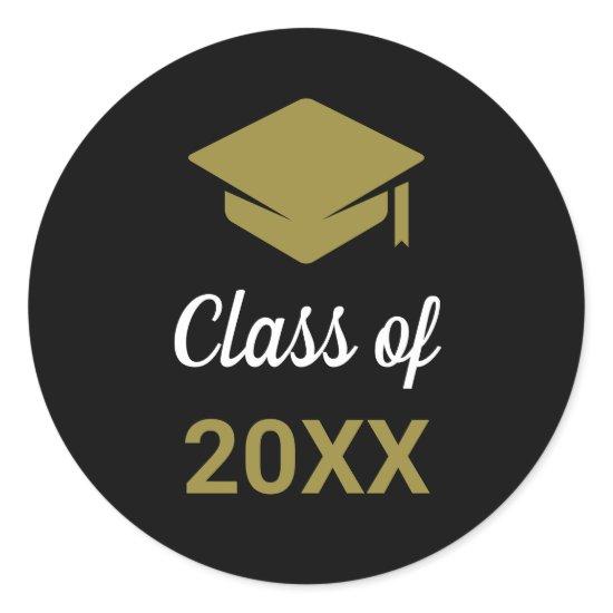 Class Of Any Year Congrats Grad Graduation Cap Classic Round Sticker