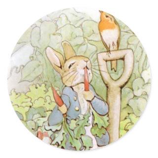 Classic Beatrix Potter Cute Bunny  Classic Round Sticker